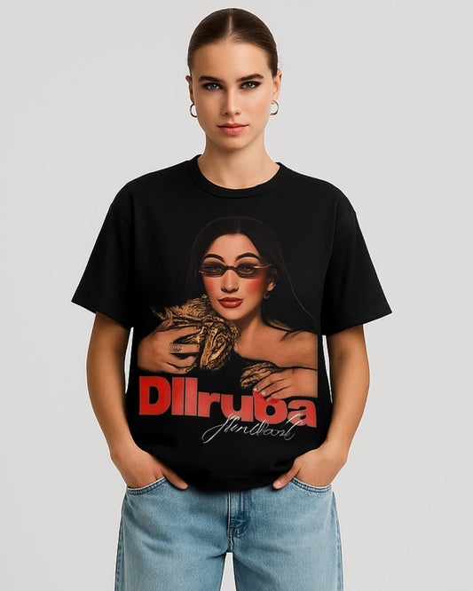 DILRUBA BABI UNISEX EXCLUSIVE OVERSIZED TEE - BLACK