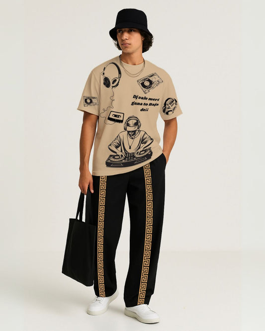 Dj tees With Coded pants (beige and black)(*)