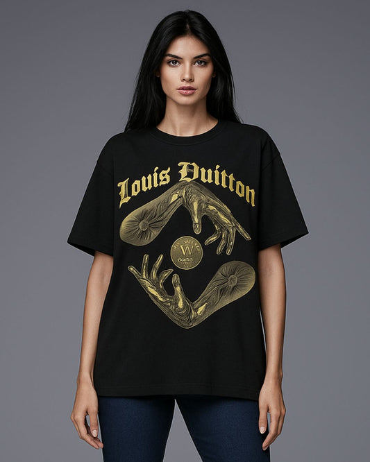 DUITTON STYLE UNISEX EXCLUSIVE OVERSIZED TEE - BLACK