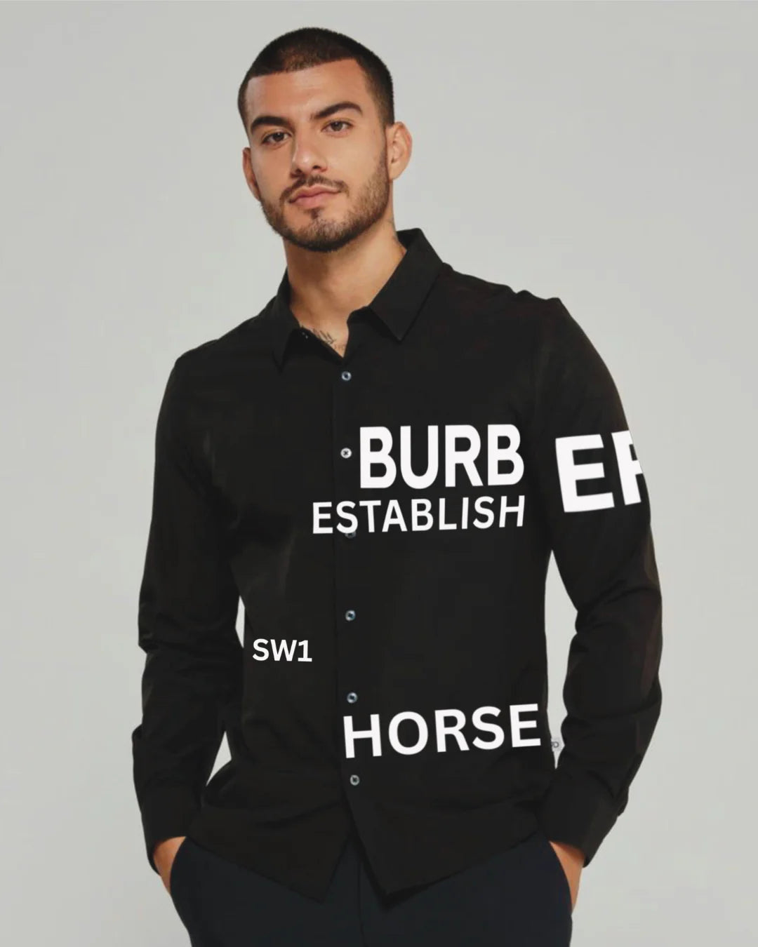 ESTABLISH LONDON FULL SLEEVE BLACK SHIRT(*)