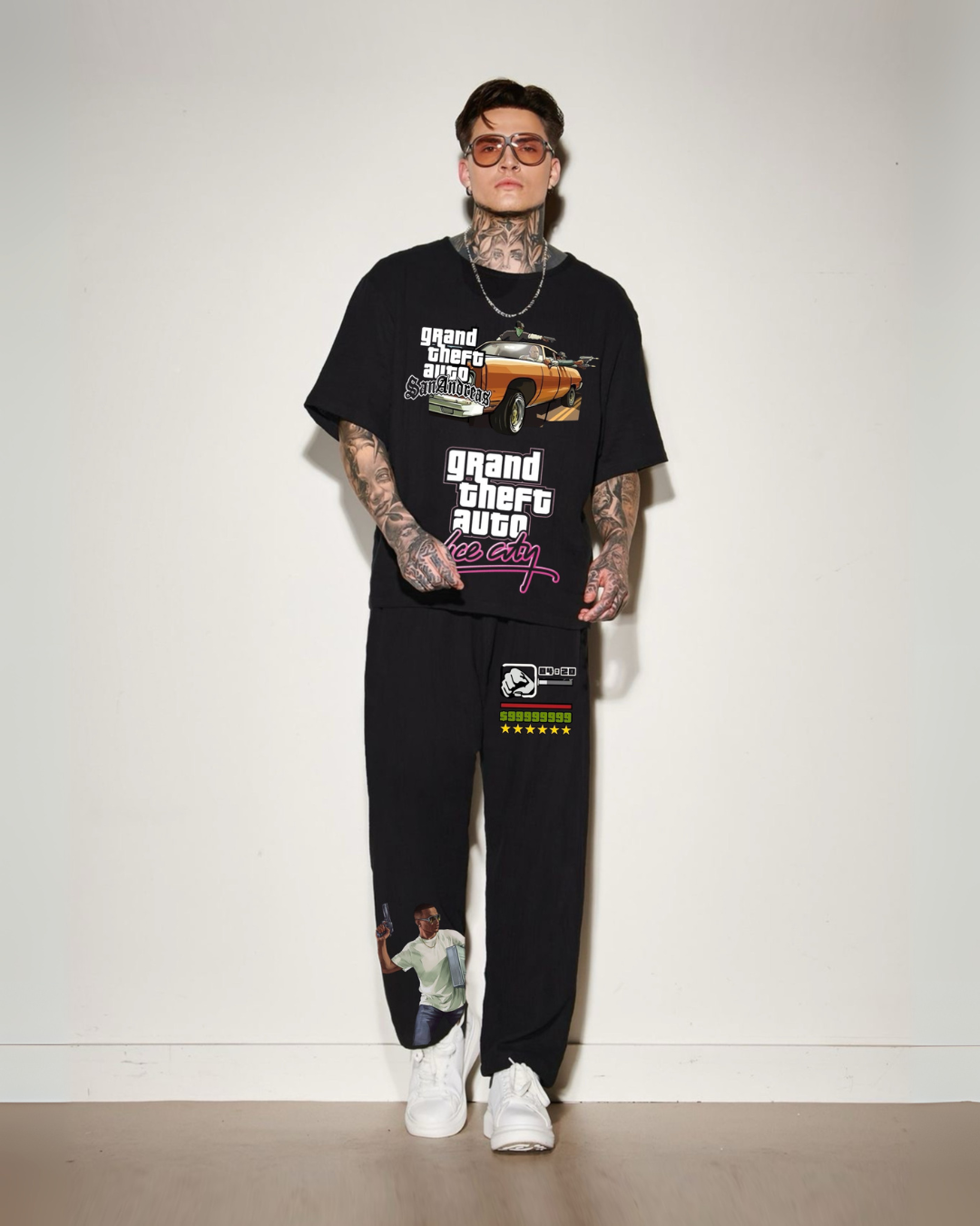 MEN'S GTA VICE CITY CORDSET (BLACK AND BLACK)