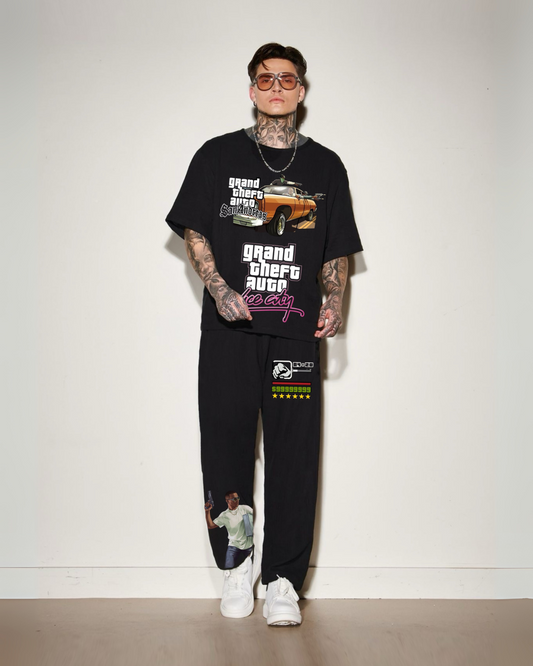 MEN'S GTA VICE CITY CORDSET (BLACK AND BLACK)