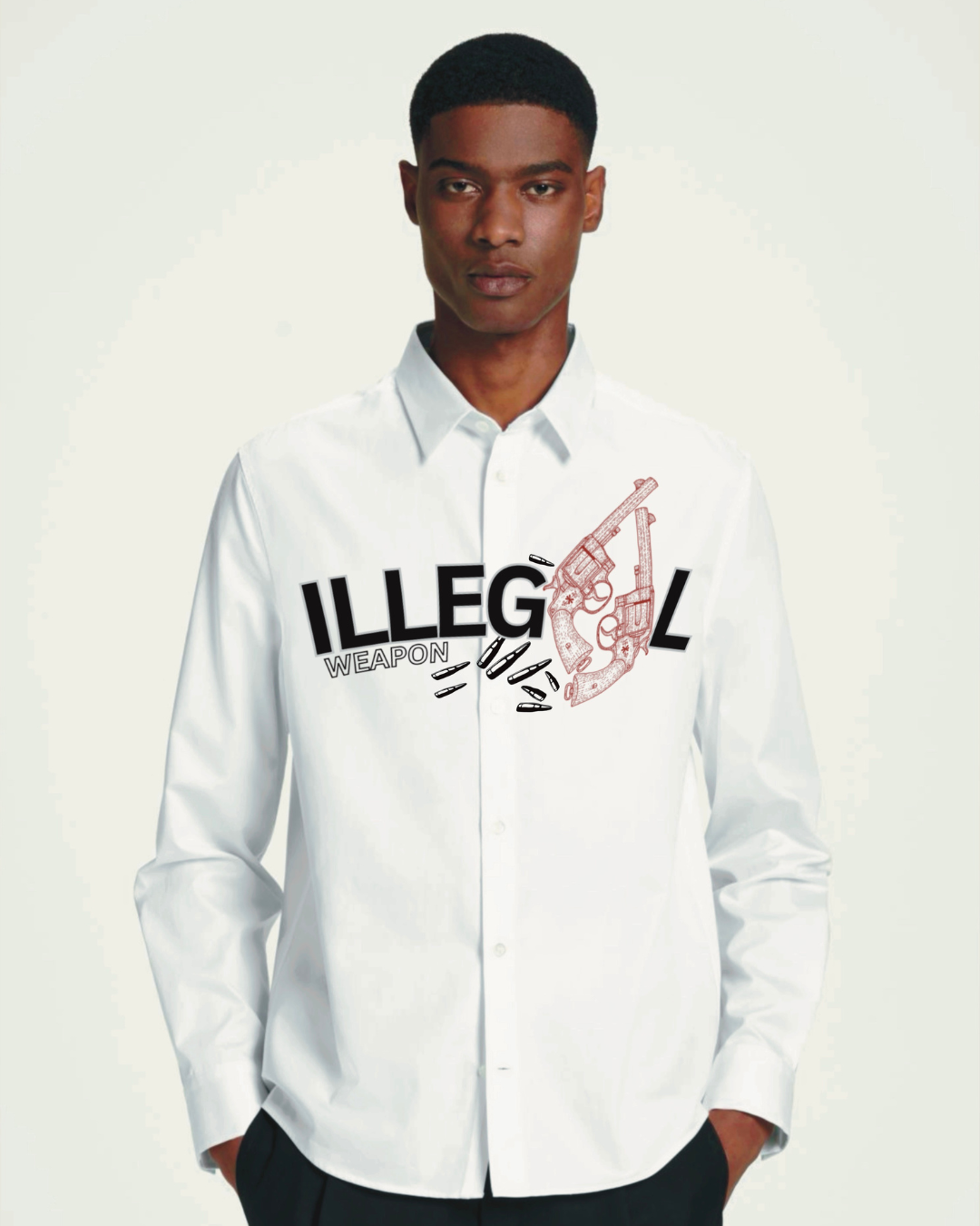 GANGSTER MAFIA FULL SLEEVE WHITE SHIRT(*)