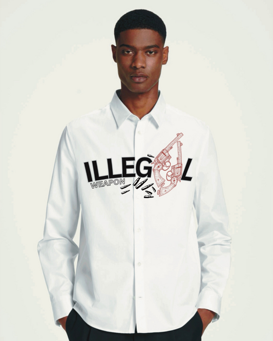 GANGSTER MAFIA FULL SLEEVE WHITE SHIRT(*)