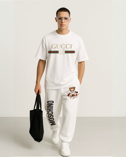 Gucci branded  tees with  moschino pants (white and white)(*)
