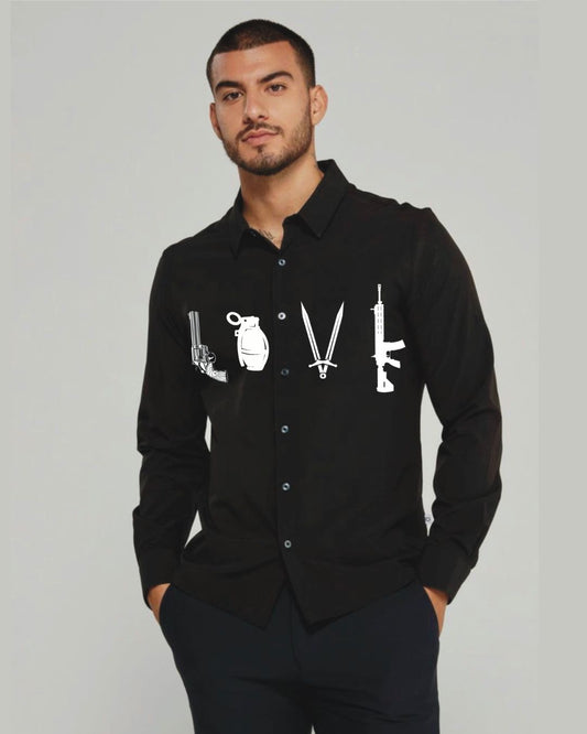 GUN LOVE  FULL SLEEVE BLACK SHIRT