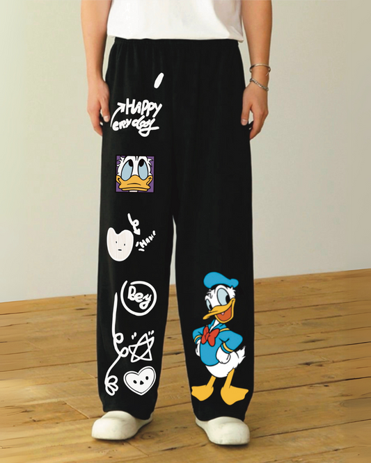 HAPPY BEY DUCK BLACK COTTON PANT