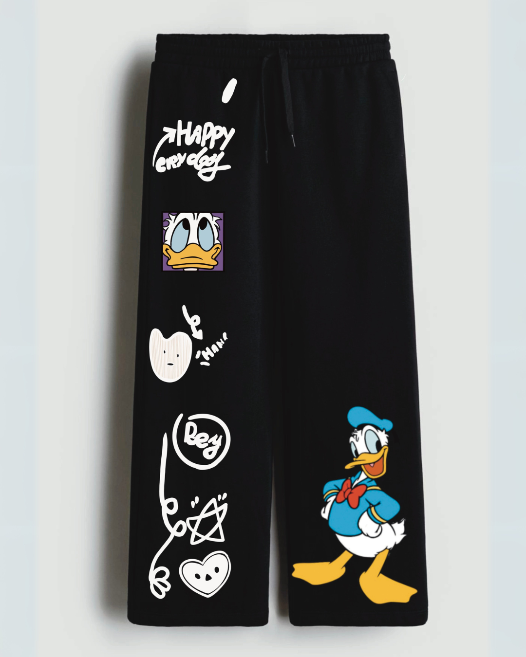 HAPPY BEY DUCK BLACK COTTON PANT