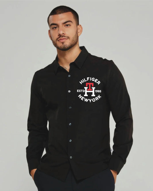 HILFI NEW FULL SLEEVE BLACK SHIRT(*)