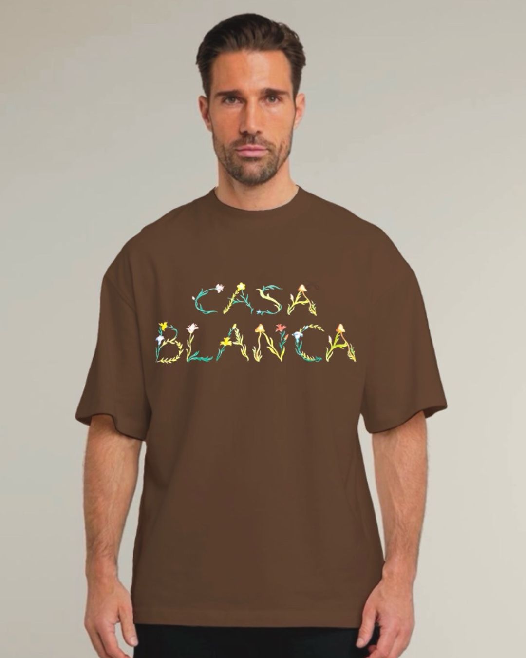 NATURE SCRIPT UNISEX EXCLUSIVE OVERSIZED TEE - BROWN