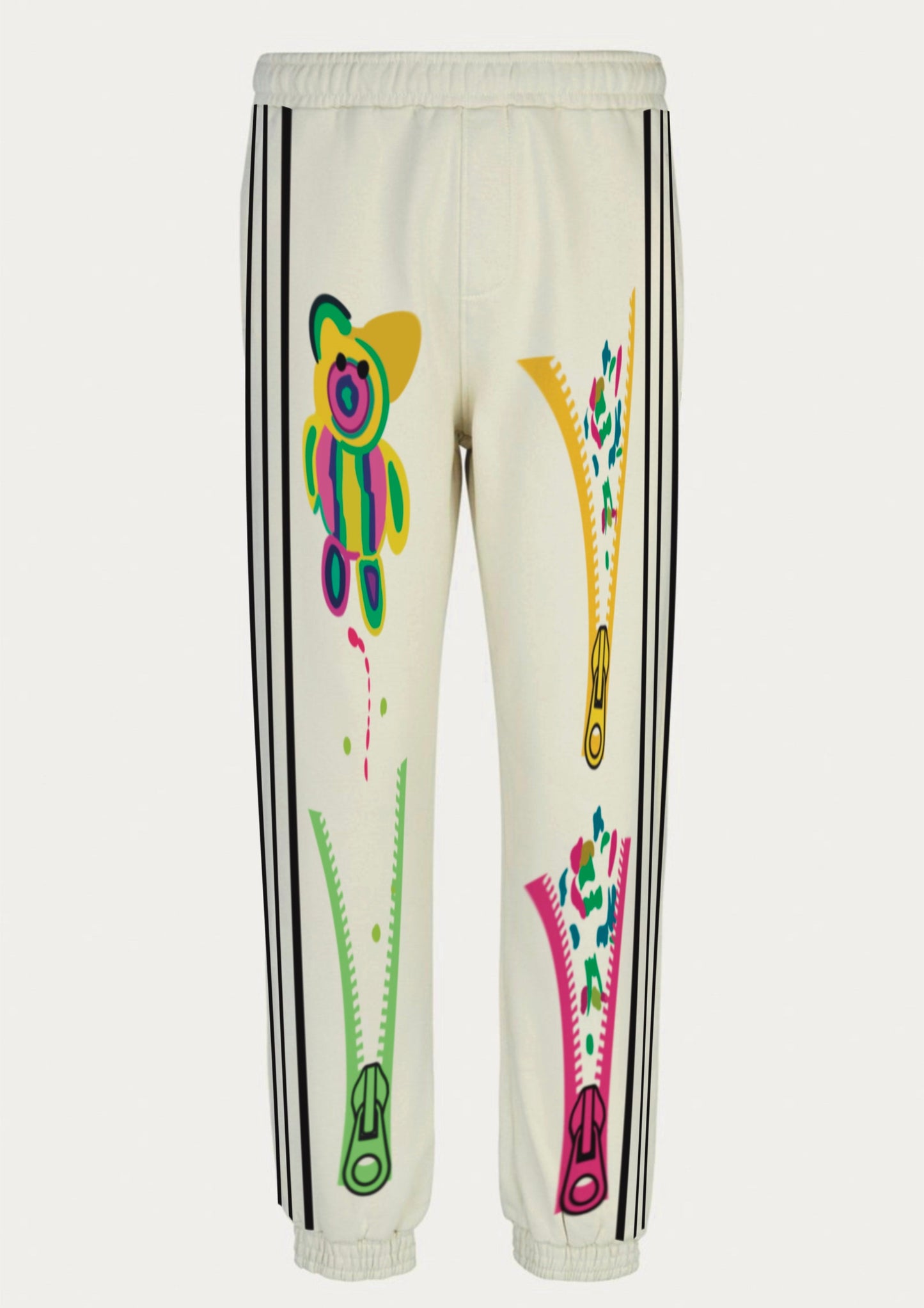 Men's White Cotton Pant - Teddy Accent