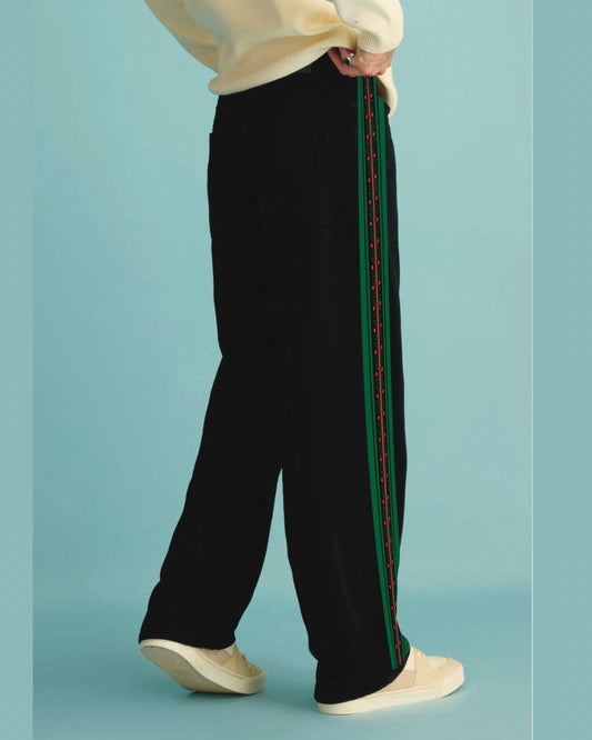 Men's Designer Black Cotton Pant - Diljit's style