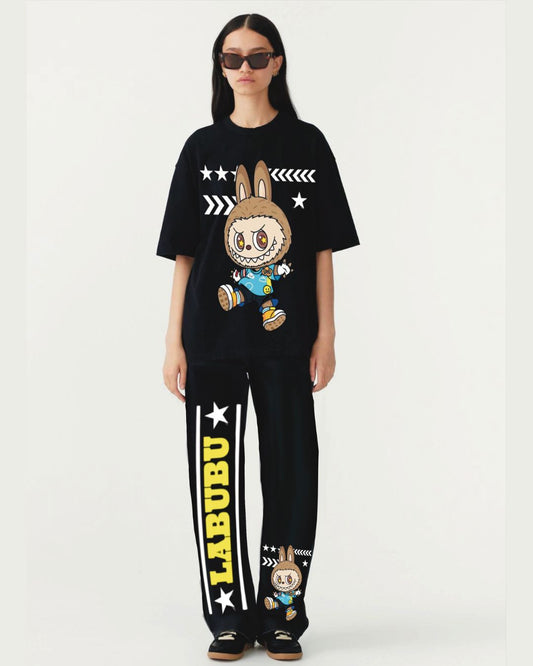 LABUBU FIGHTER CORDSET (BLACK AND BLACK)