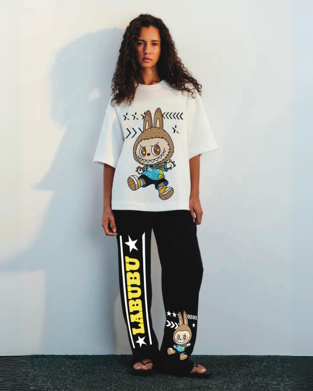 LABUBU FIGHTER CORDSET (WHITE AND BLACK)