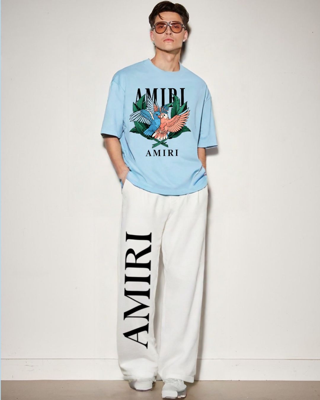 MEN'S AMIRI BIRDS CORDS (BLUE AND WHITE)
