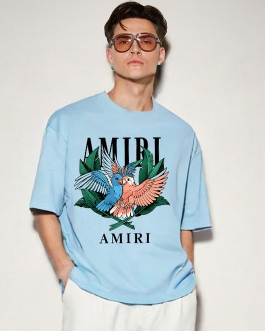 MEN'S AMIRI BIRDS OVERSIZED TSHIRT (BLUE)