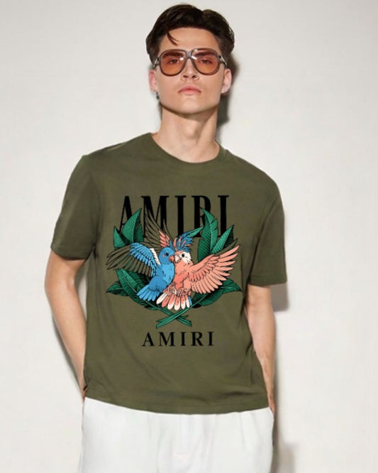 MEN'S AMIRI BIRDS OVERSIZED TSHIRT (OLIVE)