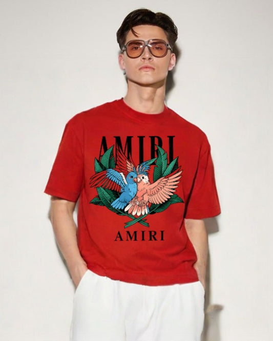 MEN'S AMIRI BIRDS OVERSIZED TSHIRT (RED)
