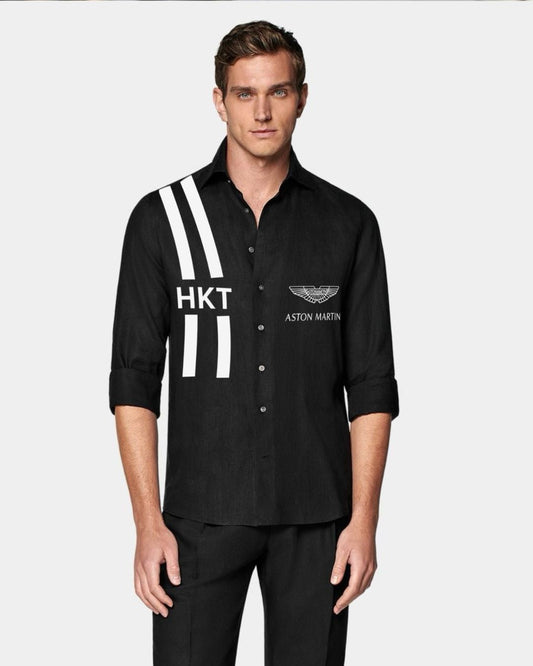 MEN'S ASTON MARTIN FULL SLEEVE  BLACK SHIRT