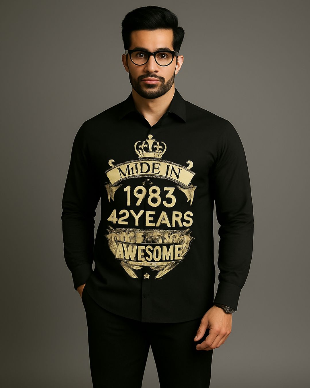 MEN'S AWESOME VINTAGE BLACK SHIRT