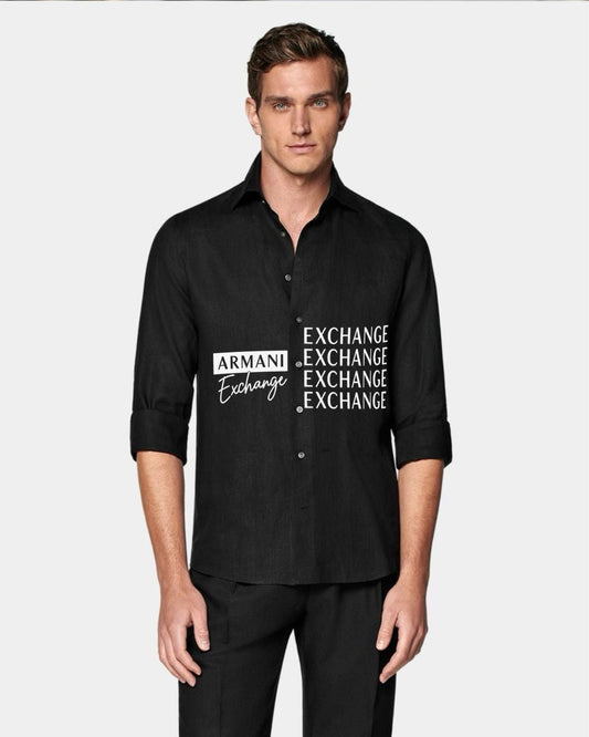 MEN'S AX GRID FULL SLEEVE BLACK SHIRT