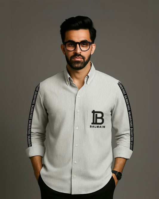 MEN'S BALMAIN PARIS FULL SLEEVE STRIPE SHIRT (*)