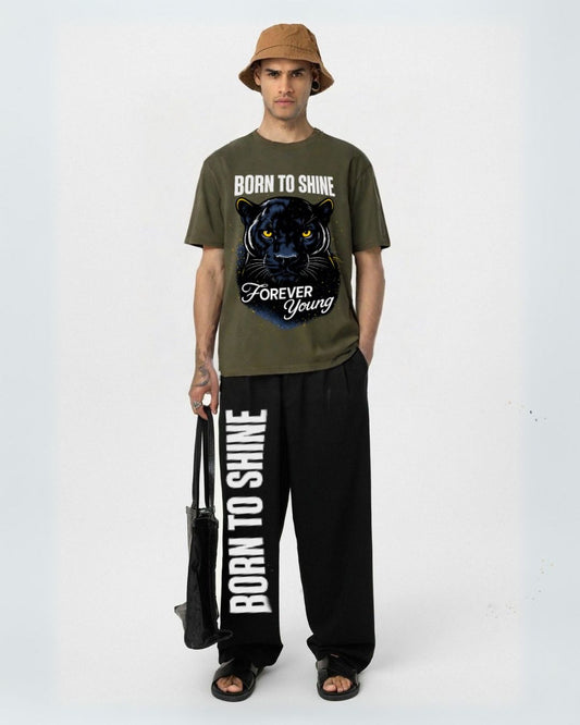 MEN'S BORN TO SHINE CORDS (OLIVE AND BLACK)