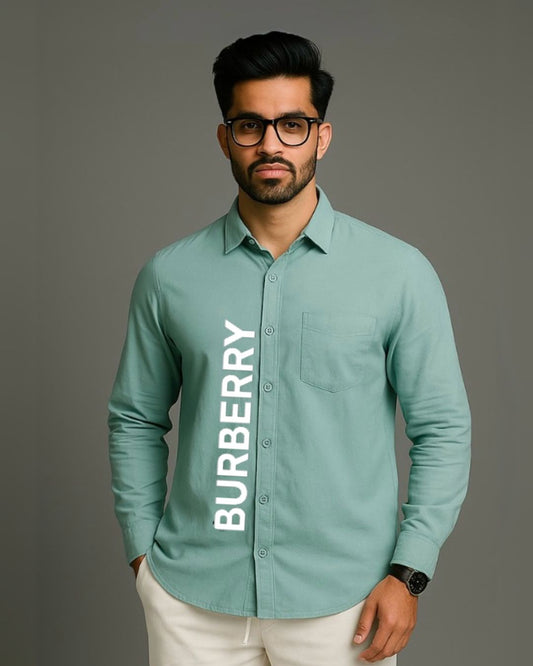 MEN'S BURBERRY FULL SLEEVE GREEN SHIRT (*)