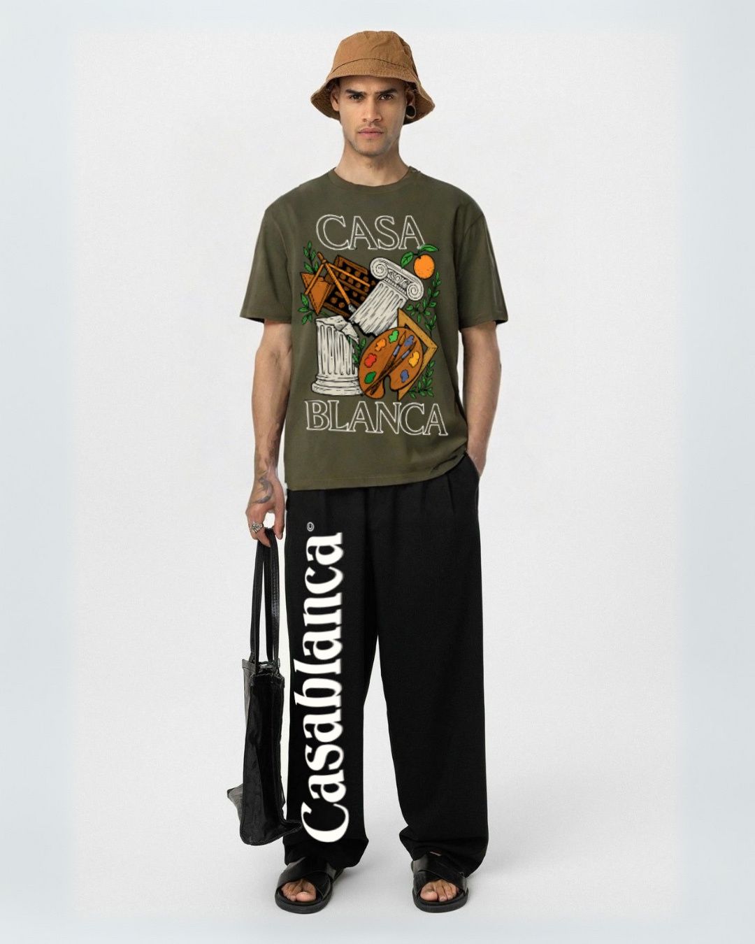 MEN'S CASABLANCA CORDS (OLIVE AND BLACK)