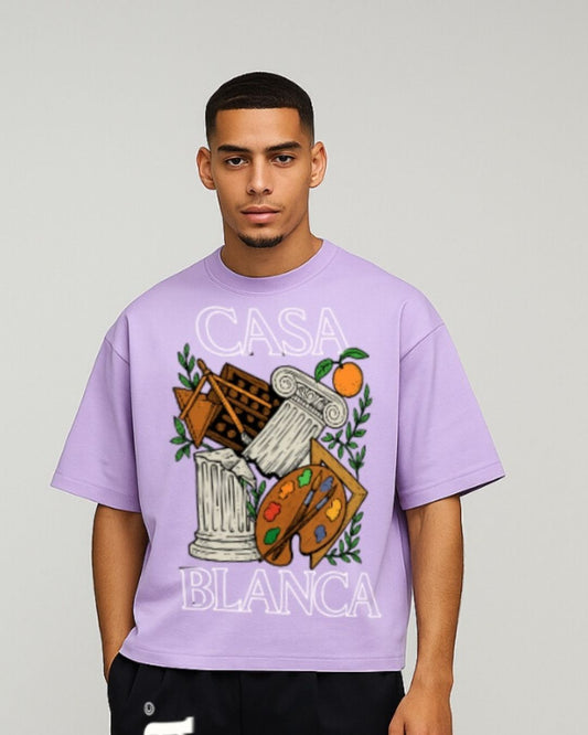 MEN'S CASABLANCA OVERSIZED TSHIRT (PURPLE)
