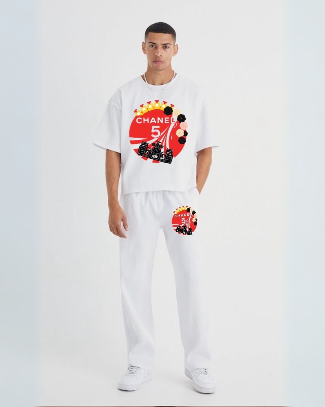 MEN'S CHANEL CORDS (WHITE AND WHITE)