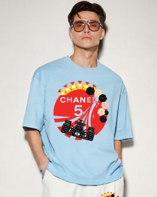 MEN'S CHANEL OVERSIZED TSHIRT (BLUE)
