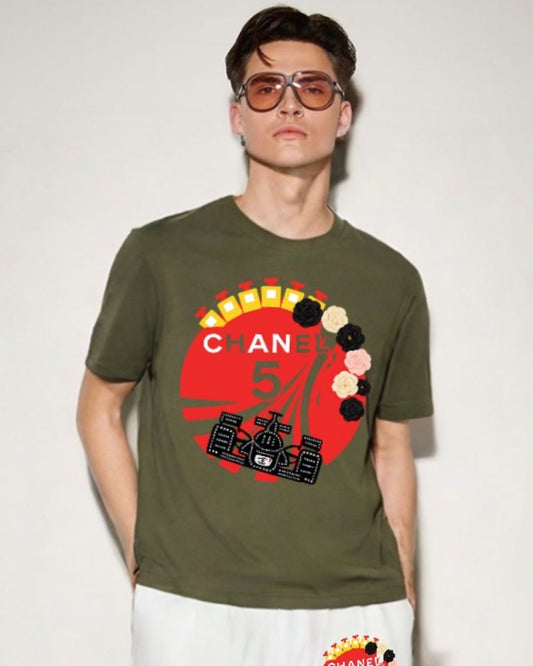 MEN'S CHANEL OVERSIZED TSHIRT (OLIVE)