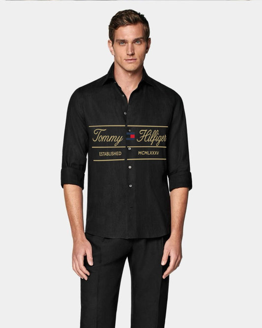 MEN'S CLASSIC SAILOR FULL SLEEVE BLACK  SHIRT