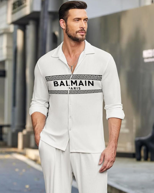 MEN'S CODED BALMAIN FULL SLEEVE WHITE SHIRT