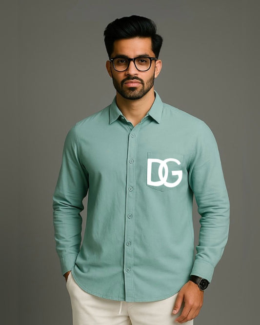 MEN'S DG MILANO FULL SLEEVE  GREEN SHIRT (*)