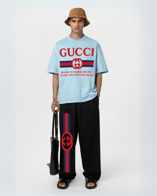 MEN'S  GUCCI FLAG CORDS (BLUE AND BLACK)