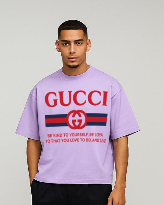 MEN'S  GUCCI FLAG OVERSIZED TSHIRT (PURPLE)