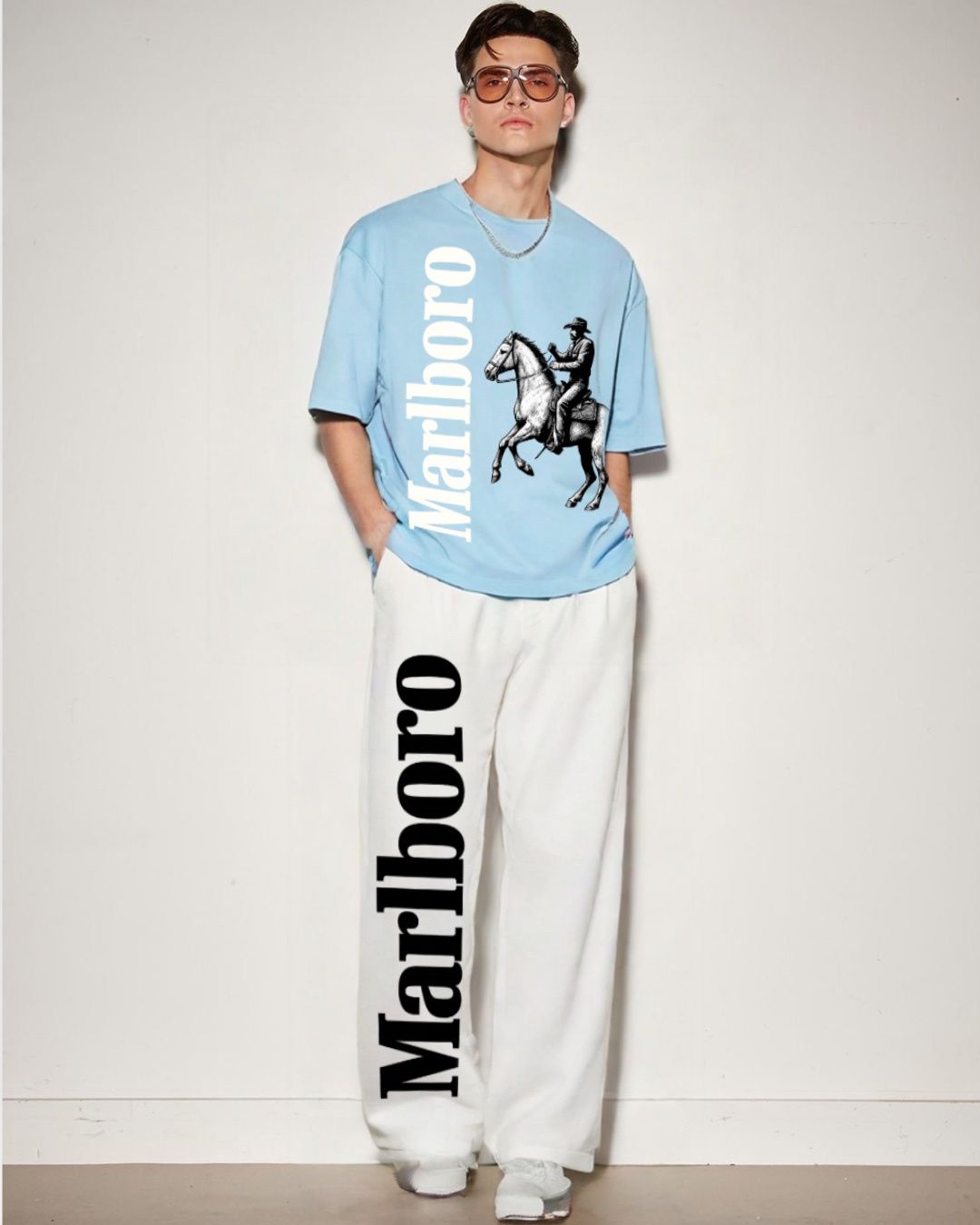 MEN'S HORSE MB CORDS (BLUE AND WHITE)