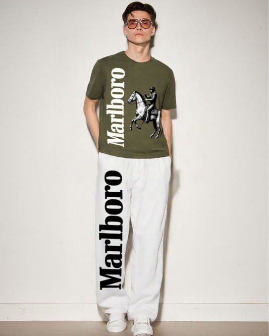 MEN'S HORSE MB CORDS (OLIVE AND WHITE)