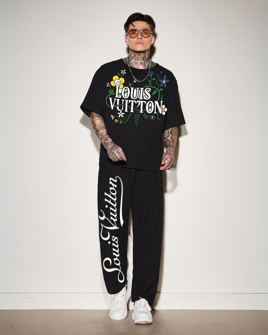 MEN'S  LV BLOSSOM CORDS (BLACK AND BLACK)