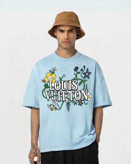 MEN'S  LV BLOSSOM OVERSIZED TSHIRT (BLUE)