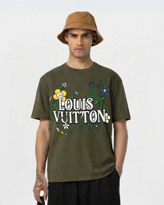 MEN'S  LV BLOSSOM OVERSIZED TSHIRT (OLIVE)