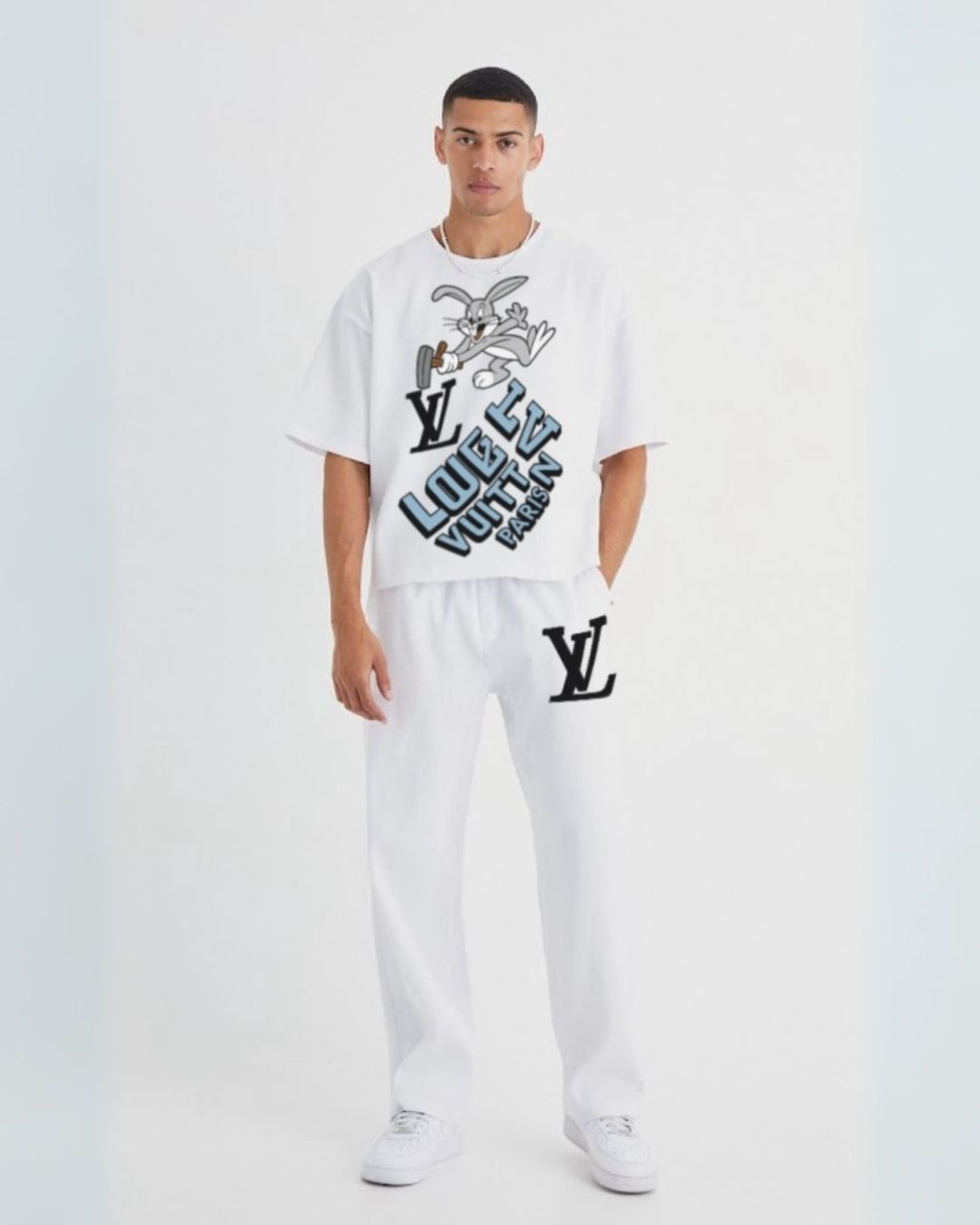 MEN'S LV BUNNY CORDS (WHITE AND WHITE)