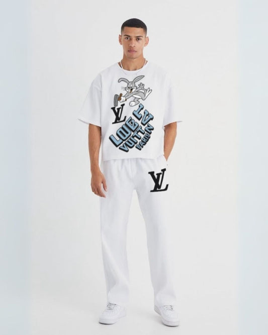 MEN'S LV BUNNY CORDS (WHITE AND WHITE)