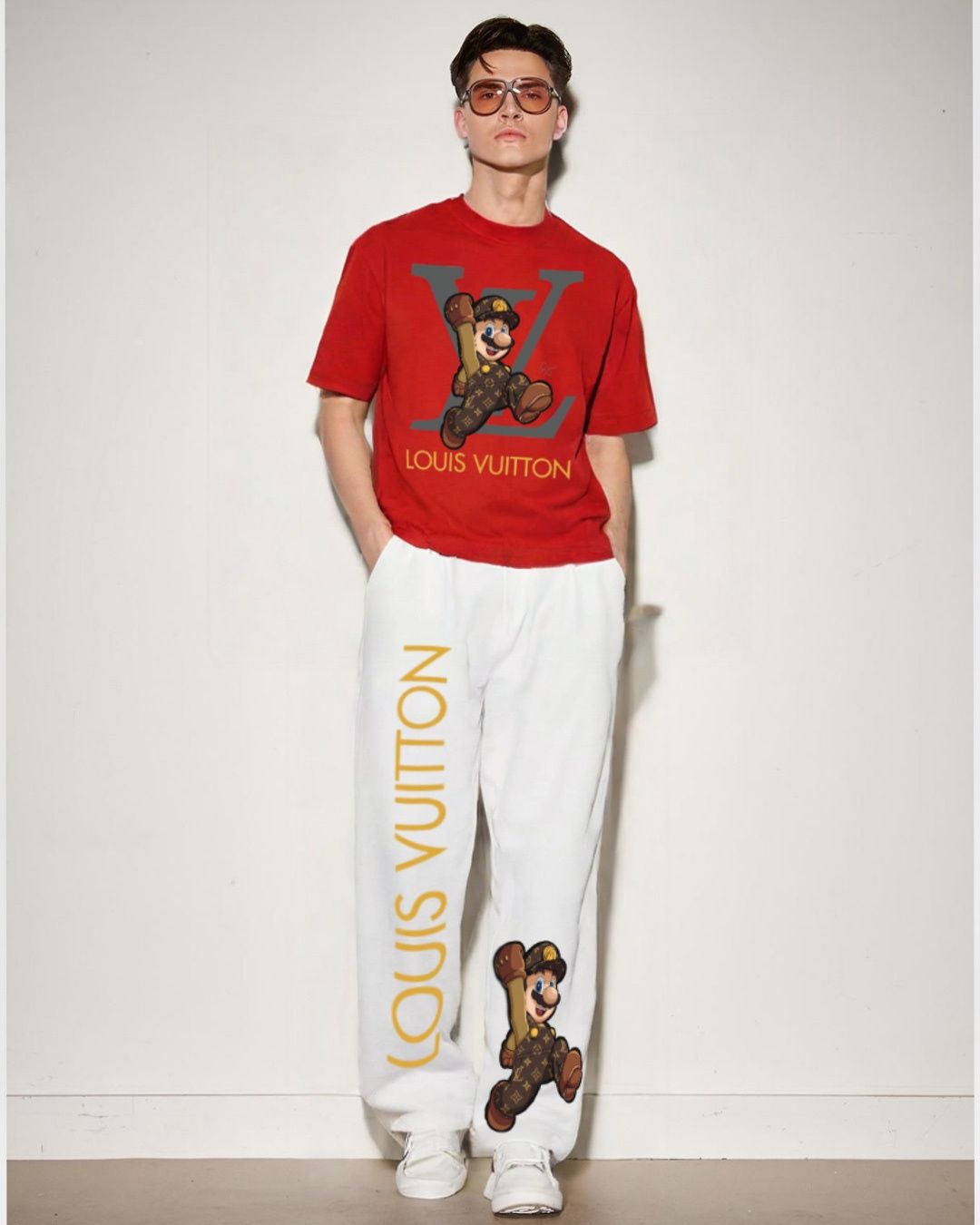 MEN'S  LV MARIO CORDS (RED AND WHITE)