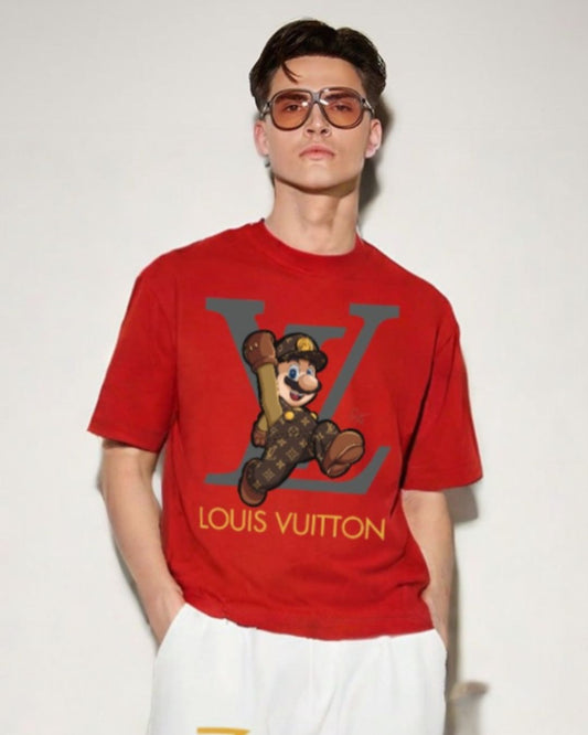 MEN'S  LV MARIO OVERSIZED TSHIRT (RED)