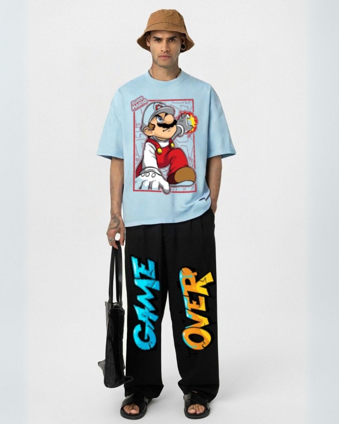 MEN'S MARIO'S GAME CORDS (BLUE AND BLACK)