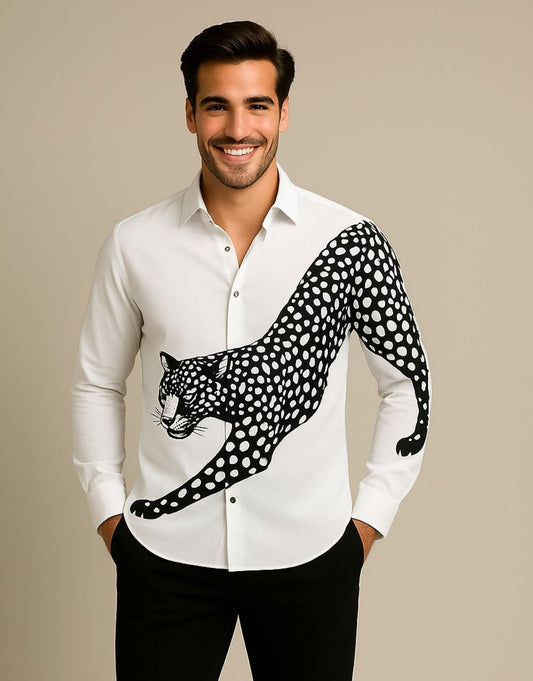 MEN'S PANTHAR GLIDE FULL SLEEVE WHITE SHIRT