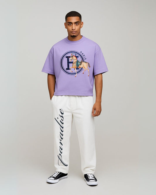 MEN'S PARIS HORSE CORDS (PURPLE AND WHITE)